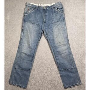 VTG American Living Y2K Jeans Men 38x32 Blue Carpenter Denim Workwear Utility